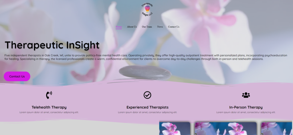 Therapeutic Insights LLC Website Re-design